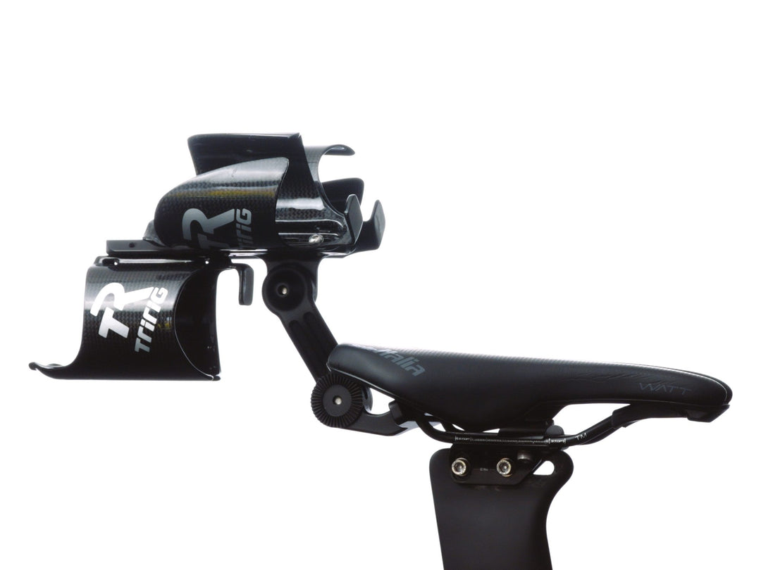 TriRig Beta System, Saddle Clamp Mount, with two Kappa cages on top and a Kappa Saddle cage below